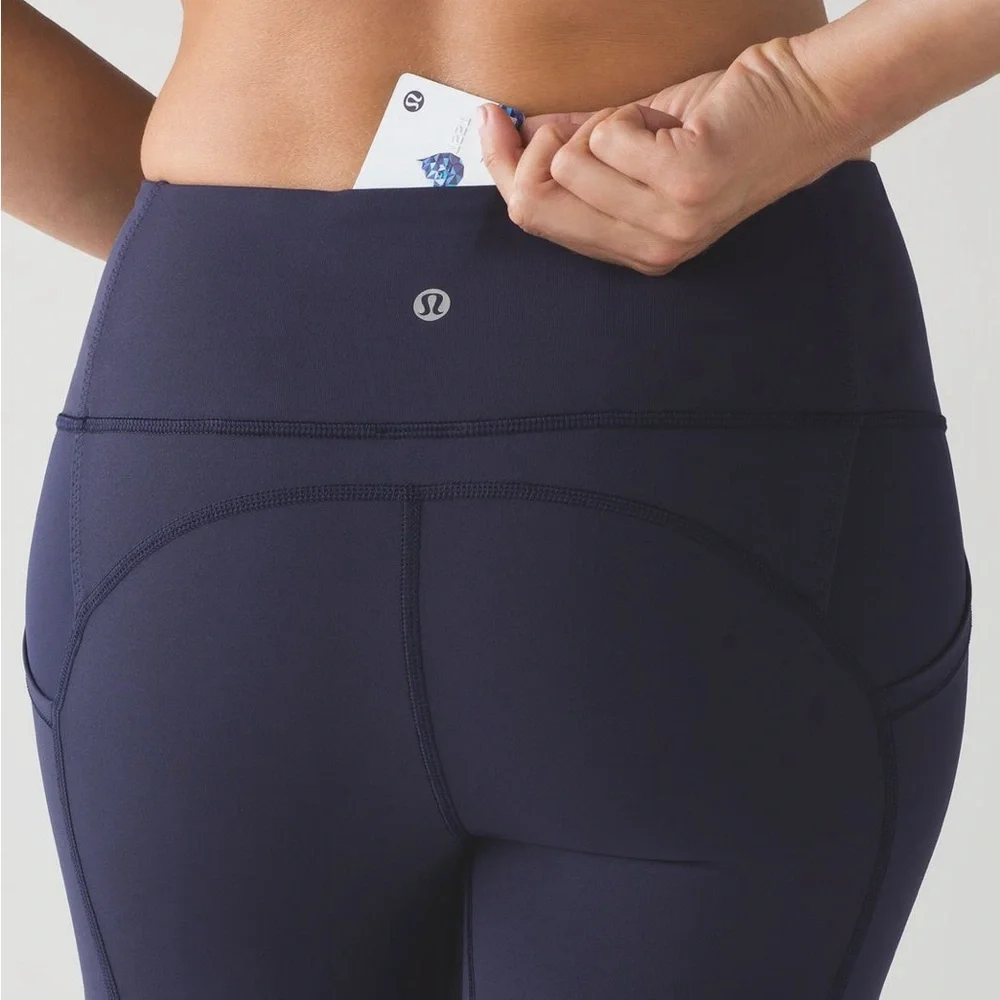 LIKE NEW -Lululemon All The Right Places Crop II Deep Indigo - Picture 4 of 15